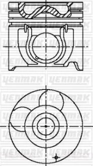Поршень с кольцами і пальцем (размер отв. 91.5 / +0.5) (D4CB CRDI) YENMAK 36-03537-050
