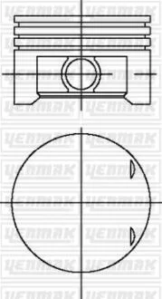 Поршень с кольцами і пальцем (размер отв. 75 / STD) (D16 VTEC) бензин YENMAK 39-03969-000