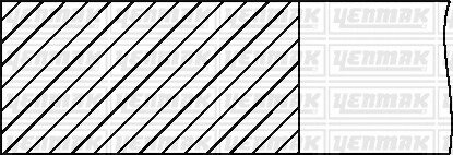 Комплект поршневих кілець (71,01/STD) (1,2/1,2/2,0) AUDI A1/A3 1.2TFSI, SKODA Fabia 1.2TSI, VW Golf/Polo/ Touran 1,2TSI YENMAK 91-09106-000