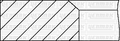 Комплект поршневих кілець (на 1 поршень) FORD FIESTA 1.25 (71.91/STD) (1.2/1.5/2.5) YENMAK 91-09432-000