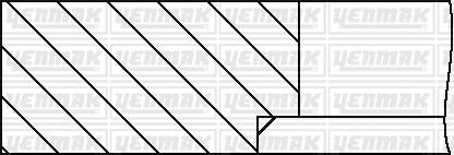 Комплект поршневих кілець FIAT DOBLO 1.4 03- (72,00/STD) (1,2/1,2/2,0) YENMAK 91-09695-000
