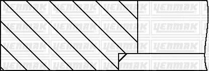 Комплект поршневих кілець FIAT DOBLO 1.4 03- (72,00/STD) (1,2/1,2/2,0) YENMAK 91-09695-000