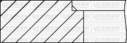 Комплект поршневих кілець (86,40/STD) (1,5/1,5/3,0) FIAT Bravo/Palio 1.6 YENMAK 91-09969-000