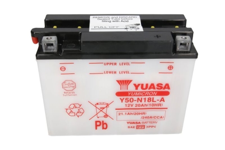 МОТО 12V 21,1Ah YuMicron Battery (сухозаряжений) YUASA Y50-N18L-A (фото 1)