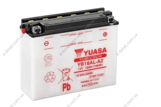 Акумулятор МОТО Yuasa 12V 16,8Ah YuMicron Battery (сугозаряджень)) YUASA YB16AL-A2 (фото 1)