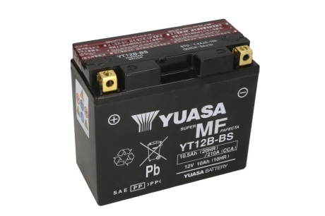 Аккумулятор МОТО 12V 10,5Ah MF VRLA Battery (сухозаряжений) YUASA YT12B-BS