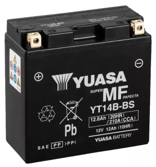 Акумулятор МОТО 12V 12,6Ah MF VRLA Battery YUASA YT14B-BS