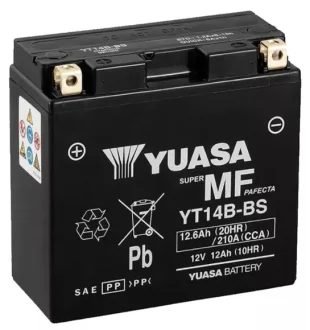Акумулятор МОТО Yuasa 12V 12,6Ah MF VRLA Battery YUASA YT14B-BS