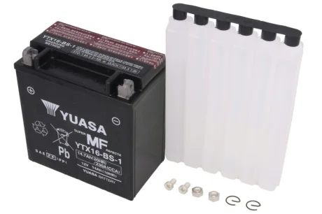 Акумулятор МОТО Yuasa 12V 14,7Ah MF VRLA Battery YUASA YTX16-BS-1