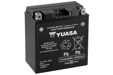 МОТО 12V 18,9Ah High Performance MF VRLA Battery) YUASA YTX20CH-BS