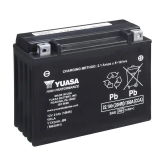 Аккумулятор МОТО Yuasa 12V 22,1Ah High Performance MF VRLA Battery YUASA YTX24HL-BS