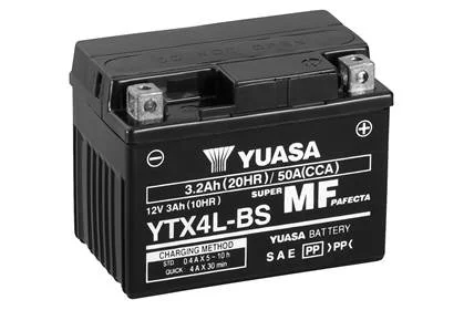 Аккумулятор МОТО Yuasa 12V 3Ah MF VRLA Battery AGM (сухозаряжений) YUASA YTX4L-BS