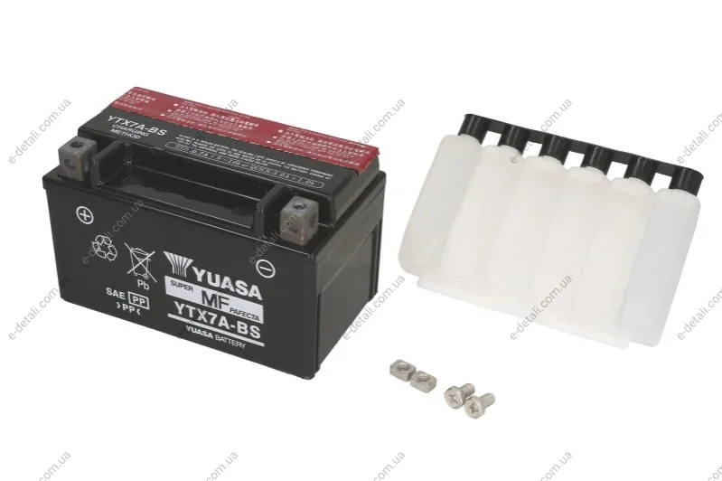 Аккумулятор МОТО Yuasa 12V 6Ah MF VRLA Battery AGM YUASA YTX7A-BS (фото 1)