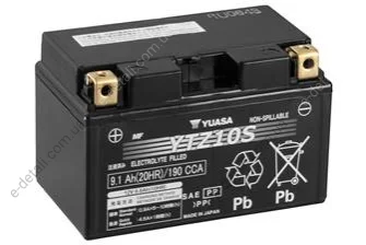 Акумулятор МОТО Yuasa 12V 9,1Ah High Performance MF VRLA Battery (GEL) YUASA YTZ10S (фото 1)