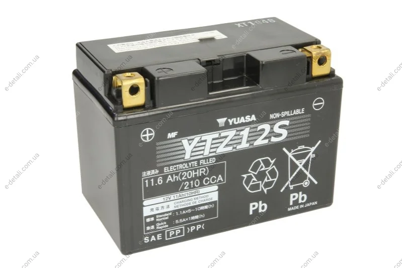 Аккумулятор МОТО Yuasa 12V 11,6Ah High Performance MF VRLA Battery (GEL) YUASA YTZ12S (фото 1)