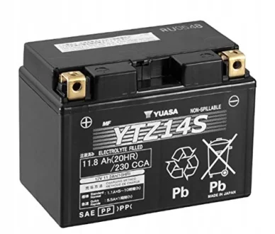 Аккумулятор МОТО Yuasa 12V 11,8Ah High Performance MF VRLA Battery (GEL) YUASA YTZ14S