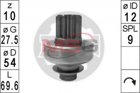 Бендікс стартера ZEN ZN1705