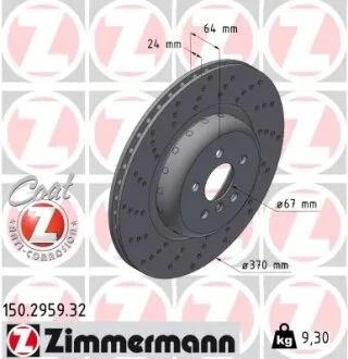 Диск гальмівний ZIMMERMANN 150.2959.32