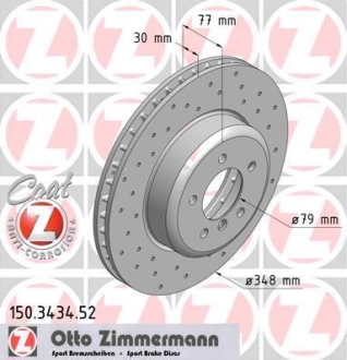 Диск тормозной ZIMMERMANN 150.3434.52