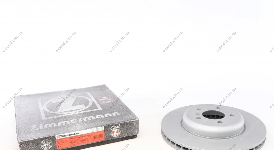 Диск тормозной (передний) BMW 5 (F10/F11)/6 (F06/F13) 09- (348x30) (с покрытием) (вент.) ZIMMERMANN 150.3483.20 (фото 1)