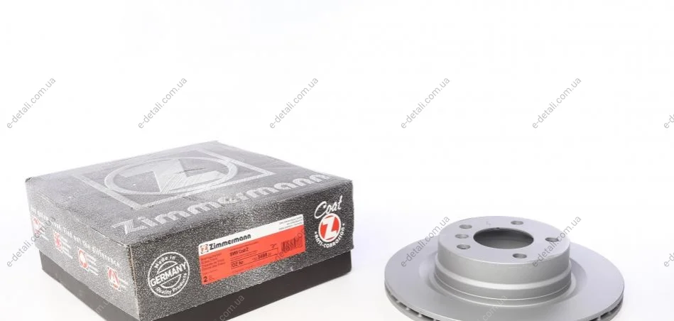 Диск гальмівний (задній) BMW 1 (F20/F21)/ 3 (F30/F31)/ 4 (F32/F36) 11- (300x20) (з покриттям) (вент.) ZIMMERMANN 150.3498.20 (фото 1)