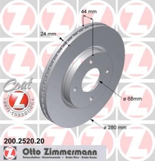 Диск тормозной ZIMMERMANN 200.2520.20