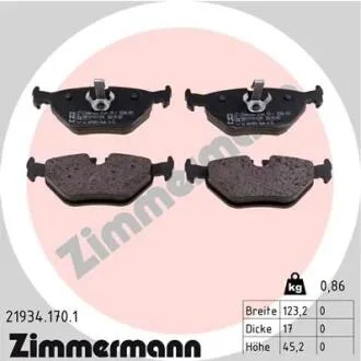 Колодки тормозные (задние) BMW 3 (E46) 98-07 (Ate-Teves) ZIMMERMANN 21934.170.1