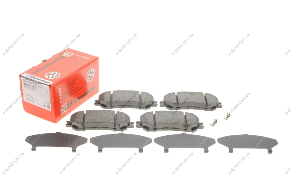 Колодки тормозные (передние) Nissan Qashqai II/X-Trail/ Renault Kadjar 13- (141.9x59.8x18) (Akebono) ZIMMERMANN 22065.175.1 (фото 1)