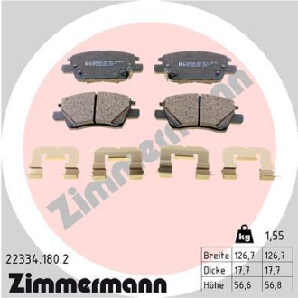 Колодки тормозные дисковые, к-кт ZIMMERMANN 223341802