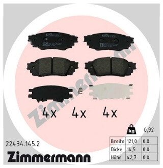 Комплект гальмівних колодок ZIMMERMANN 22434.145.2