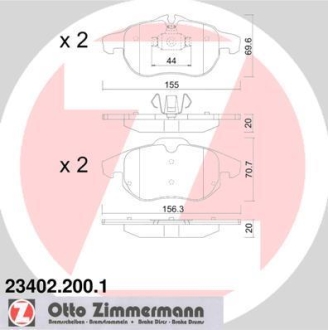 Комплект тормозных колодок ZIMMERMANN 23402.200.1