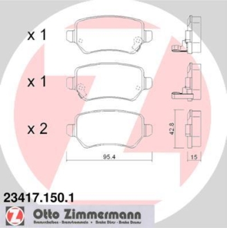 Комплект гальмівних колодок ZIMMERMANN 23417.150.1