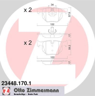 Комплект тормозных колодок ZIMMERMANN 23448.170.1