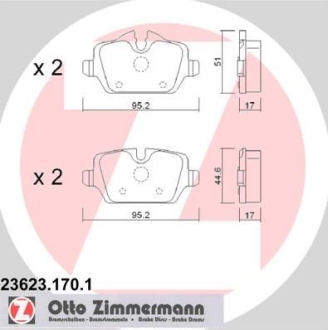 Комплект тормозных колодок ZIMMERMANN 23623.170.1 (фото 1)