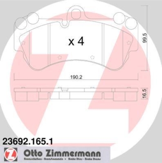 Комплект тормозных колодок ZIMMERMANN 23692.165.1