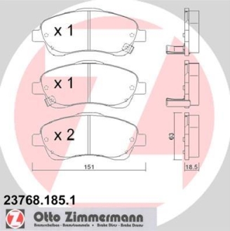 Комплект тормозных колодок ZIMMERMANN 23768.185.1