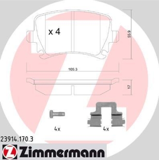 Комплект тормозных колодок ZIMMERMANN 23914.170.3