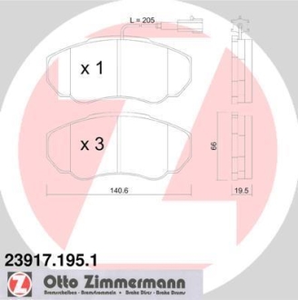 Комплект тормозных колодок ZIMMERMANN 23917.195.1