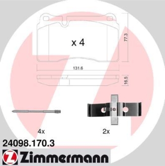 Комплект тормозных колодок ZIMMERMANN 24098.170.3