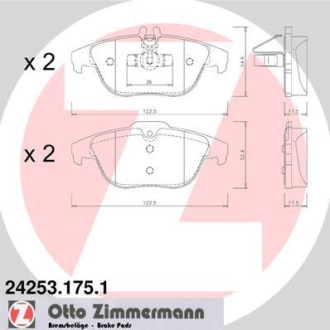 Комплект гальмівних колодок ZIMMERMANN 24253.175.1