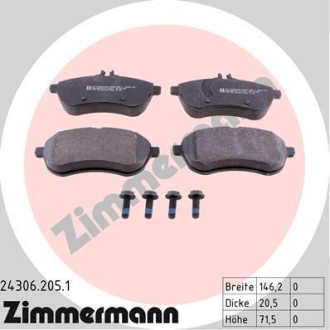 Комплект тормозных колодок ZIMMERMANN 24306.205.1