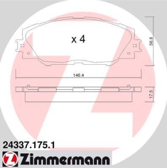 Комплект гальмівних колодок ZIMMERMANN 24337.175.1
