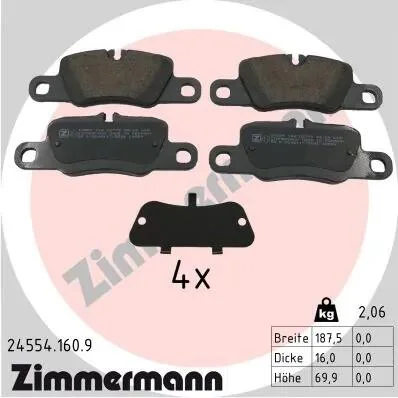 Колодки тормозные ZIMMERMANN 245541609 (фото 1)