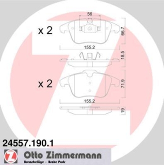 Комплект тормозных колодок ZIMMERMANN 24557.190.1