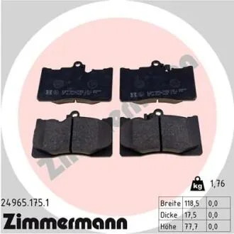 Колодки тормозные (передние) Lexus GS 05-/IS III//RC 09- (Advics) ZIMMERMANN 24965.175.1