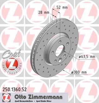 Диск гальмівний ZIMMERMANN 250.1360.52