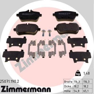 Комплект гальмівних колодок ZIMMERMANN 25071.190.2 (фото 1)