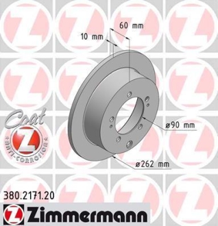 Диск тормозной Coat Z ZIMMERMANN 380217120 (фото 1)