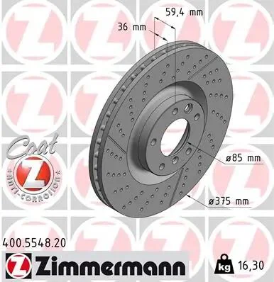 Диск тормозной ZIMMERMANN 400.5548.20 (фото 1)