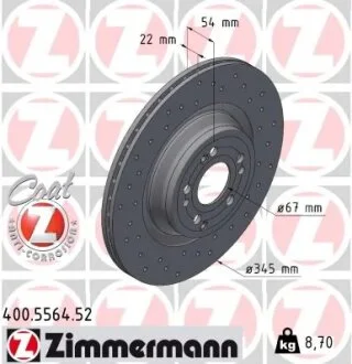 Диск тормозной ZIMMERMANN 400.5564.52